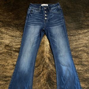 Women’s KanCan Petite 4 button front bootcut flares. Medium wash. Size 1/24